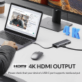Pikkukuva 5 / 5: 8-in-1-telakointiasema HD+VGA PD 100W -lataus Gigabit Ethernet Monitoiminen Type-C Hub Silver