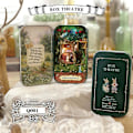 Miniatyrbild 1 av 5: Box teater mini dockhus prefabricerad miniatyr DIY dockhus kit möbelfodral case för barn födelsedagspresenter Q001
