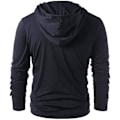Miniatyrbillede 3 af 5: Herre Gotisk Steampunk Snøre Hættetrøje Middelalder Ridder Langærmet Syning Læder Rustning Sweatshirt Pullover Sort Black L