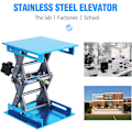 Miniatyrbillede 3 af 5: Løftebord Rustfrit Stål Lab Jack Stand Bordløft Laboratorium Mini Sakselift Jack Platform 4\" x 4\" Højde Udvidbar, Lastekapacitet 5KG Blå