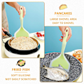 Miniatyrbild 4 av 5: Silikonspatel pannkaksspade omelettspatel vändare för ägg fisk pannkaka pizza och biff bred mjuk pizzaspade non-stick värmebeständig kök Clear Green Large