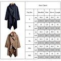 Miniatyrbillede 4 af 4: Herre Langærmet Poncho Frakke Efterår Vinter Jakke Kappe Frakker Overtøj Dark Blue 2XL