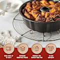 Miniatyrbillede 2 af 5: 9 tommer Non-stick kageforme, 12 kopper Premium riflet kageforme til bagning, kraftig kulstofstål rørform bageform - grå