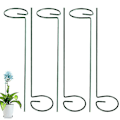Miniatyrbild 4 av 4: 6-pack växtstöd för blommor, metallstöd för enstaka stjälkar, trädgårdsstöd för amaryllis, orkidé, lilja, ros, tomater, mörkgrönt