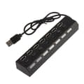7-ports USB-hub, USB-konverterhub, USB-adapterhub