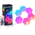 Miniatyrbillede 1 af 5: LED Hexagon Væglampe Smart Modulær RGBIC Honeycomb Lampe med APP Fjernbetjening og Musik Synkronisering USB Drevet Hexagon Computer Gaming Lamper til Spil 6pcs