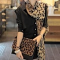 Miniatyrbild 4 av 5: Dam Scarf Lång Mjuk Leopardmönstrad Chiffon Silkeshalsduk Sjal Stole Wrap Damkläder Tillbehör