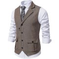 Pikkukuva 2 / 5: Miesten liivi, muodollinen hihaton V-kaula tweed-liivit, business casual -puvun liivi taskulla 3XL