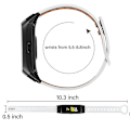Miniatyrbillede 5 af 5: Blød urrem i okselæder til Samsung Galaxy Fit SM-R370, dobbelt nitterem, sort stik White