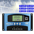 Miniatyrbillede 3 af 5: Dual USB LCD-display 12V 24V solcellepanel oplader regulator med belastning