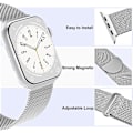 Miniatyrbild 3 av 5: 3-pack nätverksmetallband kompatibla med Apple Watch-band 38 mm 40 mm 41 mm 42 mm 44 mm 45 mm 49 mm, magnetiskt armband i rostfritt stål AA007 42mm 44mm 45mm