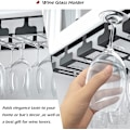 Miniatyrbillede 5 af 5: Vinglasstativ - Under Skab Vinglasholder Glas Opbevaringsbøjle Metal Hængende Organizer Til Bar Køkken 4 Rækker Sort