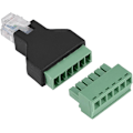Miniatyrbillede 2 af 5: Kabel Audio Adapter, Ethernet RJ12 6P6C Han til 6-benet Skrue Terminaler Adapter Konnektor