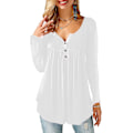 Miniatyrbillede 1 af 4: Dame Skjorter Flæse Løs Knap Tunic Toppe Til Kvinder White C M