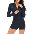 Miniatyrbillede 1 af 5: Dame Heldragt Badedragt Langærmet Rash Guard Dame Våddragt Atletisk Black 0386 M