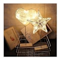 Miniatyrbillede 5 af 5: LED Stjerne Rattan Hul Form Bordlampe Juledekoration size4
