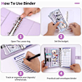 Miniatyrbilde 4 av 5: Budsjettperm med kontantkonvolutter, pengebesparende perm, kontantkonvolutter for budsjettering, pengeorganisator for kontanter, budsjettperm for å spare penger Purple