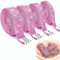 Miniatyrbilde 1 av 5: Pink4 Selvklebende Rhinestone Bånd, Krystall Dekorasjon Klistremerke, Selvklebende Krystall Rhinestone Diamant Bånd (4 Rader + 6 Rader + 8 Rader + 10 Rader)