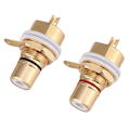Miniatyrbillede 2 af 5: 2 stk. RCA Terminal Guldbelagt Kobber RCA Panelmontering Hun Jack Terminal Stik Audio Connector