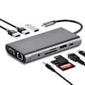 Miniatyrbillede 5 af 5: Usb C Hub, 10 i 1 Usb C Multiport Adapter med 4k Hdmi Vga Usb 3.0 100w Pd og Rj45 Ethernet, Usb C Docking Station Kompatibel med Macbook Pro & Air