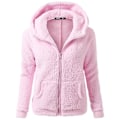Miniatyrbillede 2 af 4: Dame Mode Afslappet Frakke Efterår Vinter Hættefrakke Plys Varm Jakker Plus Størrelse S-5xl pink 4XL