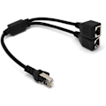 Miniatyrbilde 2 av 5: Nettverks Splitter Adapter Kabel RJ45 1 Hann til 2 Hunn Socket Porter Ethernet LAN Kabel Nettverks Splitter Adapter