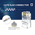 Miniatyrbild 3 av 5: RJ45 Genomföringspluggar, CableCreation 100-pack Cat6/Cat5e Förgyllda Modulära Pluggar Oskärmade Crimpkontakter för