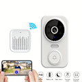 Miniatyrbillede 1 af 5: 1 sæt, (indbygget batteri) Smart video dørklokke, Smart Home trådløs intercom videokamera med klokke, understøtter tovejslyd