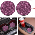 Miniatyrbild 5 av 5: 7-pack rosa bling biltillbehör set för kvinnor, rosa diamant rattöverdrag set 15 tum, säkerhetsbälteskudde, växelspaksöverdrag, rosa bil bling r