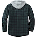 Miniatyrbillede 2 af 5: Herre Bomulds Skjortejakke med Plaid Fleeceforing Flanellskjorter Sherpa Knapjakker med Hætte til Mænd green S