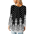 Miniatyrbillede 3 af 4: Dame Skjorter Flæse Løs Knap Tunic Toppe Til Kvinder Blackflo M
