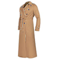 Miniatyrbild 4 av 5: Herrar Lång Trenchcoat Krage Överrock Casual Vinterjacka Enfärgad Ytterkläder Khaki XXL