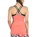 Miniatyrbilde 1 av 5: Trenings-yogatopp for kvinner med innebygd BH, sportsfitness-topper med stropper i ryggen Pink L