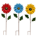 Miniatyrbilde 1 av 5: 3 Pakning Blomsterhagepinner Dekor, Rustsikker Metall Blomsterpinne, Innendørs Utendørs Gangvei Plenpynt