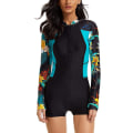 Miniatyrbild 2 av 5: Dam badkläder i ett stycke långärmad rashguard damer våtdräkt atletisk Black Floral Printed M