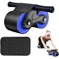 Miniatyrbillede 1 af 5: Ab Roller Træningsudstyr Automatisk Tilbagespring Abdominal Hjul AB Roller Core Træningsudstyr ABs Roller Hjul Gym Tilbehør Træning Hjemme Blue