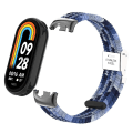 Miniatyrbild 3 av 5: För Xiaomi Smart Band 8 flätad nylon klockarmband justerbart spänne elastiskt band Navy Blue