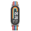 Miniatyrbilde 4 av 5: Erstatningsklokkereim for Xiaomi Smart Band 8 Nylon Armbånd med Sølv Kobling Colorful