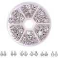 Miniatyrbild 2 av 5: 1 Ask 60 st Cubic Zirconia Legering Charm Set i 6 Stilar för Smyckestillverkning Storlek 10-15mm Längd i Platina