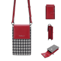 Miniatyrbild 1 av 5: Magnetisk knappsplicing Gird PU läder crossbody väska liten axelväska för resor, dagligt bruk Wine Red