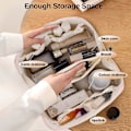 Miniatyrbillede 2 af 5: Vandtæt kosmetik- og makeup taske PU toilettaske Læder toilettaske til rejser, badeværelse og opbevaring (23*5*12*12 cm)