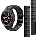 Miniatyrbild 3 av 5: För Garmin Tactix 7 Pro/Fenix 7X/Fenix 6X Pro 26mm Sömnad Klockarmband Justerbar Nylon Loop Black Grey