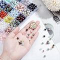 Miniatyrbillede 3 af 5: Omkring 1200 stk. Naturlige Sten Perle Sæt 6-6,5 mm Naturlige Ædelsten Perler Løse Runde Sten Perler Spacer Perler til DIY Armbånd Halskæder Smykkefremstilling