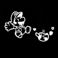 Miniatyrbilde 2 av 3: Hoppende Mario Klistremerke Dekal Notatbok Bil Laptop (hvit)