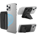 Miniatyrbilde 1 av 5: Magsafe Kortholder, Lommebok i Skinn med Magnetisk Stativ og Fingergrep for iPhone 15/14/13/12-serien Black