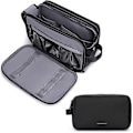 Miniatyrbild 1 av 5: Toalettsak för Män Vattentät Rakning Dopp Kit Övernattning Tvålåda Kosmetikväska Badrum Toalettartiklar Organizer PU Läder (Svart)