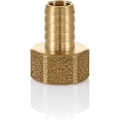 Pikkukuva 1 / 4: Massiivimessingistä valmistettu letkuliitin, jossa on piikit ja BSP-naaraskierre. Lampi/allas/letkuputken adapterit 14 mm - 1/2\" BSP-kierre
