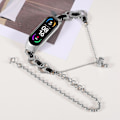 Miniatyrbillede 2 af 4: To Rækker Stilfuldt Urarmbånd i Rustfrit Stål til Xiaomi Mi Band 7 Silver  Black