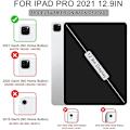 Miniatyrbilde 2 av 5: Etui til Ipad Pro 12.9 2021 (ipad 5. generasjon), Ultratynt lettvekts Trifold Beskyttelse
