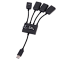 Pikkukuva 5 / 5: Type-C HUB -sovitin, Type-C yksi vedä neljä OTG-hub USB-C USB 2.0 yksi piste neljä HUB virtalähteellä, yksi piste kolmex
